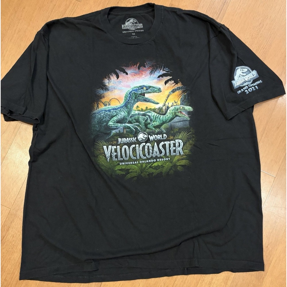 Universal Studios Jurassic World VelociCoaster T Shirt 3XL Grand Opening 2021